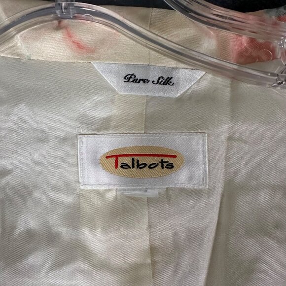 Vintage Talbots Womens 8 Pure Silk Ivory Pastel Floral Skirt Suit Set - Picture 2 of 12